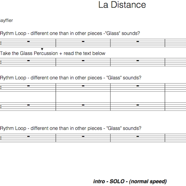 La Distance (Partition)